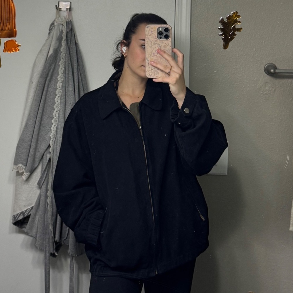 Gary Player Mens Black Microfiber Golf Jacket Full Zip Large Lightweight Classic
